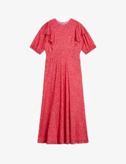 Ted Baker Mayyia Puffed-sleeve Woven Midi Dress