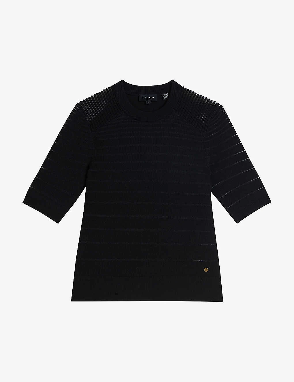 Ted Baker Kahlen Crew-neck Short-sleeve Knitted T-shirt 1 Ted Baker Kahlen Crew-neck Short-sleeve Knitted T-shirt