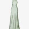 Halterneck Slim-fit Satin Maxi Dress
