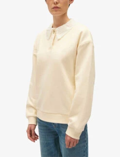 CLAUDIE PIERLOT Toupie Removable-collar Long-sleeve Cotton Jumper -Whistles Shop R04189974 NATURELS ALT04