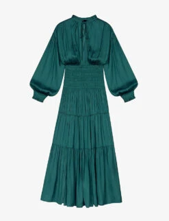 Maje Rovel Pleated Woven Maxi Dress