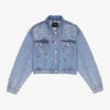 Maje Betoile Rhinestone-embellished Faded Denim Jacket