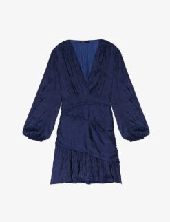 Maje Runny Lona V-neck Woven Mini Dress