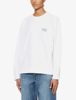 Levis Salinas Brand-embroidered Cotton Sweatshirt -Whistles Shop R04191376 CREWMINIBWHITSBR ALT02