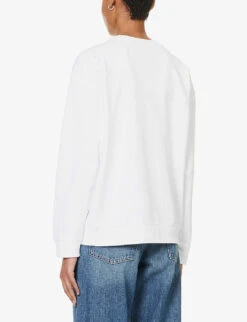 Levis Salinas Brand-embroidered Cotton Sweatshirt -Whistles Shop R04191376 CREWMINIBWHITSBR ALT03