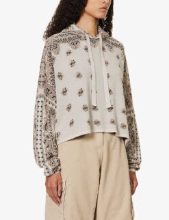 Amiri Bandana Paisley-print Relaxed-fit Cotton-knit Hoody -Whistles Shop R04191407 WHITE ALT02