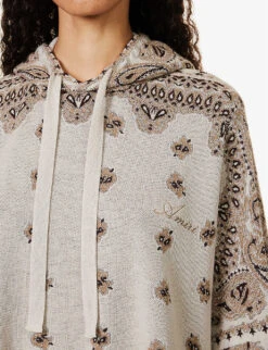 Amiri Bandana Paisley-print Relaxed-fit Cotton-knit Hoody -Whistles Shop R04191407 WHITE ALT04