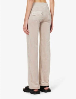 Juicy Couture Logo-embroidered Straight-leg Velour Trousers -Whistles Shop R04191477 STRING509 ALT03