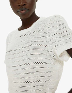 Whistles Broderie Puff-sleeve Relaxed-fit Stretch-cotton Top 9 Whistles Broderie Puff-sleeve Relaxed-fit Stretch-cotton Top -Whistles Shop R04191513 CREAM ALT04