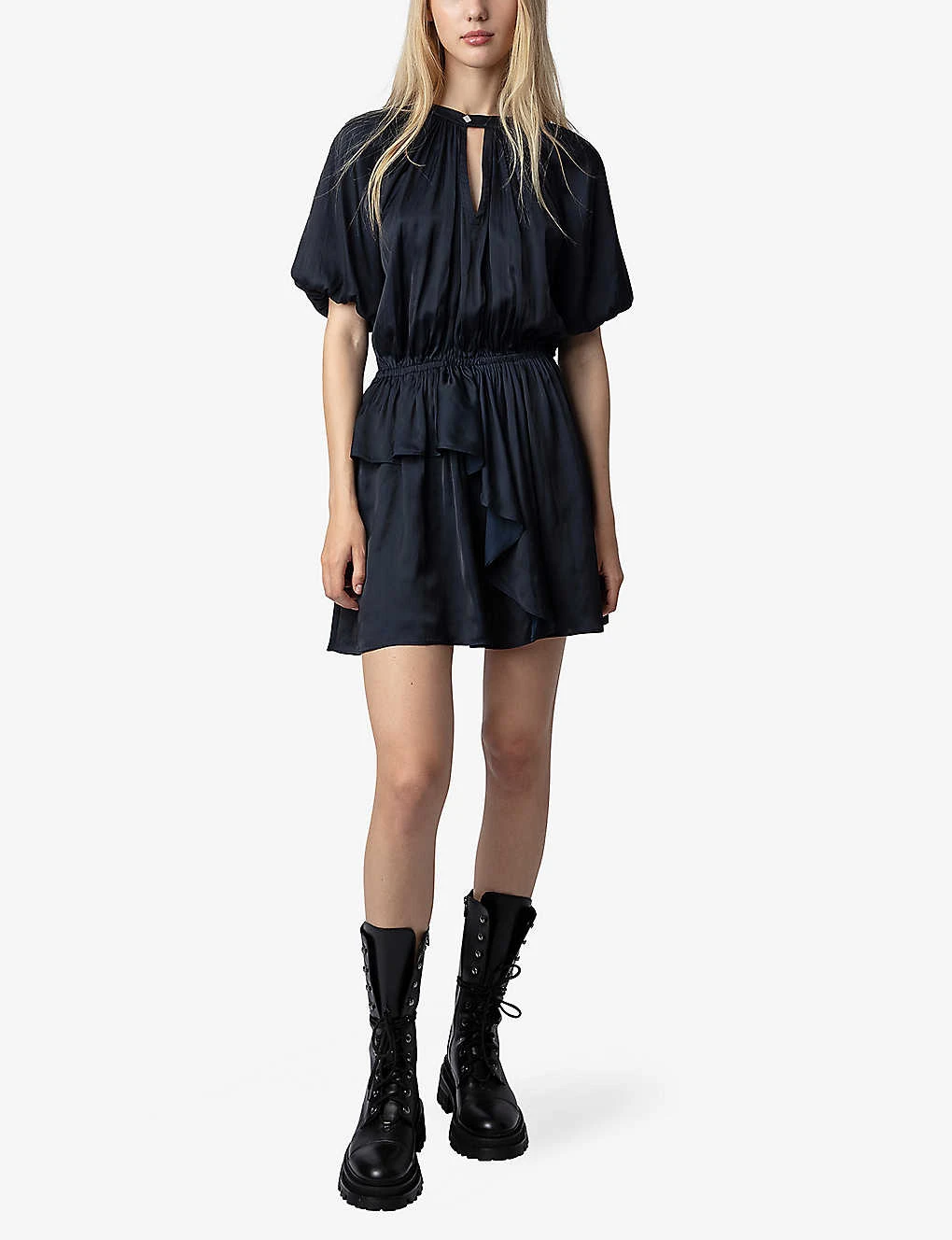 Zadig & Voltaire Romina Ruffle-time Satin Mini Dress 2 Zadig & Voltaire Romina Ruffle-time Satin Mini Dress - Image 2