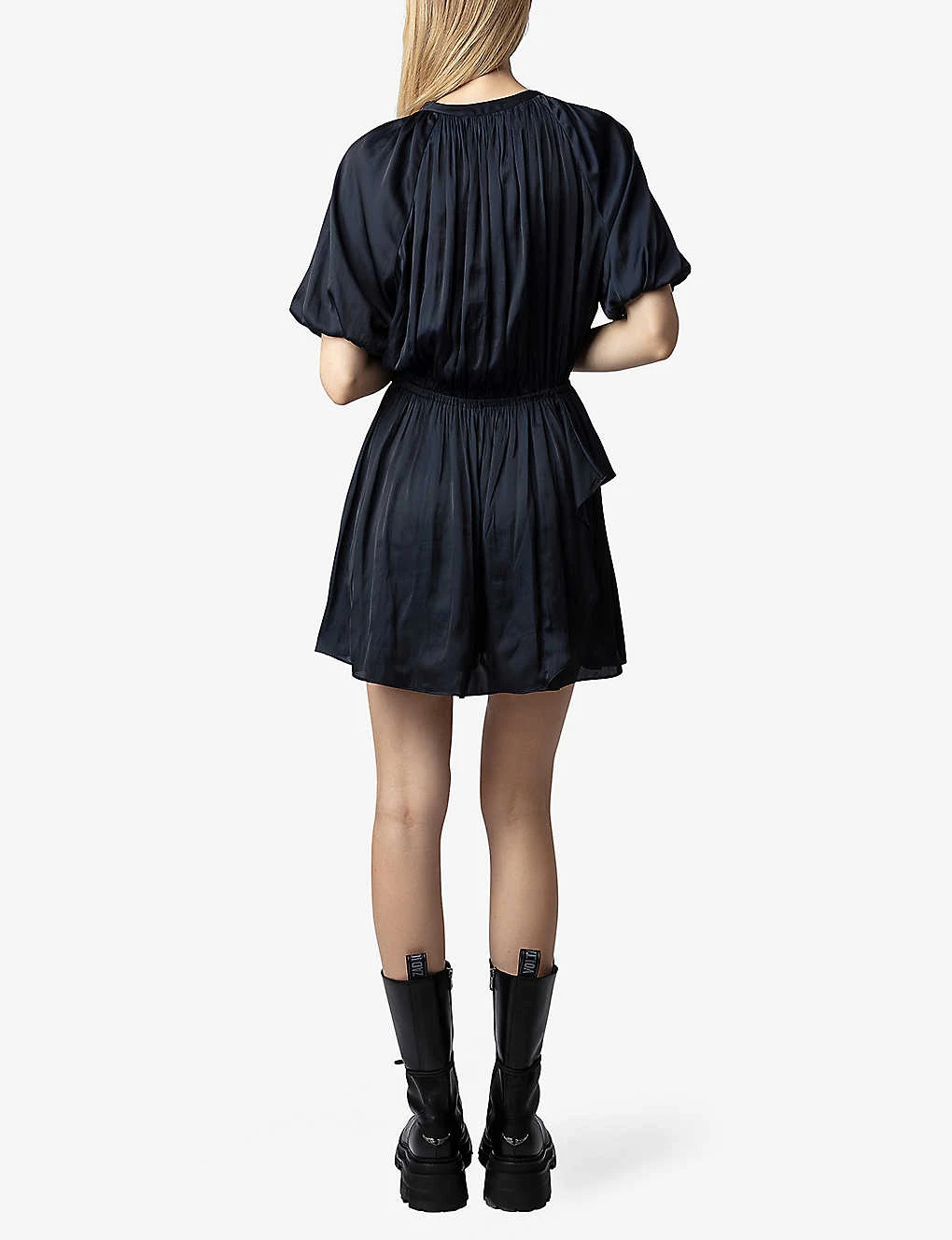 Zadig & Voltaire Romina Ruffle-time Satin Mini Dress 4 Zadig & Voltaire Romina Ruffle-time Satin Mini Dress - Image 4
