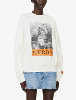 Branded-print Relaxed-fit Cotton Sweatshirt 7 Branded-print Relaxed-fit Cotton Sweatshirt -Whistles Shop R04192047 WHITEBLACK ALT02