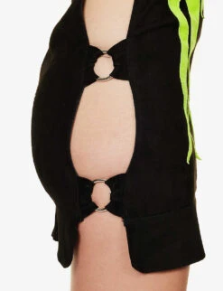 Flames Cut-out Upcycled Mini Dress -Whistles Shop R04192929 BLACKFLUO ALT04