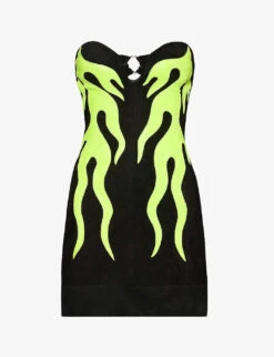 Flames Cut-out Upcycled Mini Dress