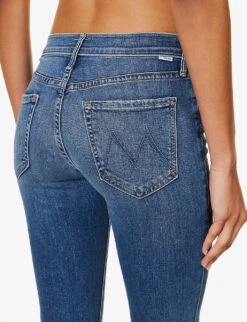 MOTHER Outsider Sneak Slim-flare High-rise Stretch-denim Jeans -Whistles Shop R04193831 DARKANDSTORMYNIGHT ALT05