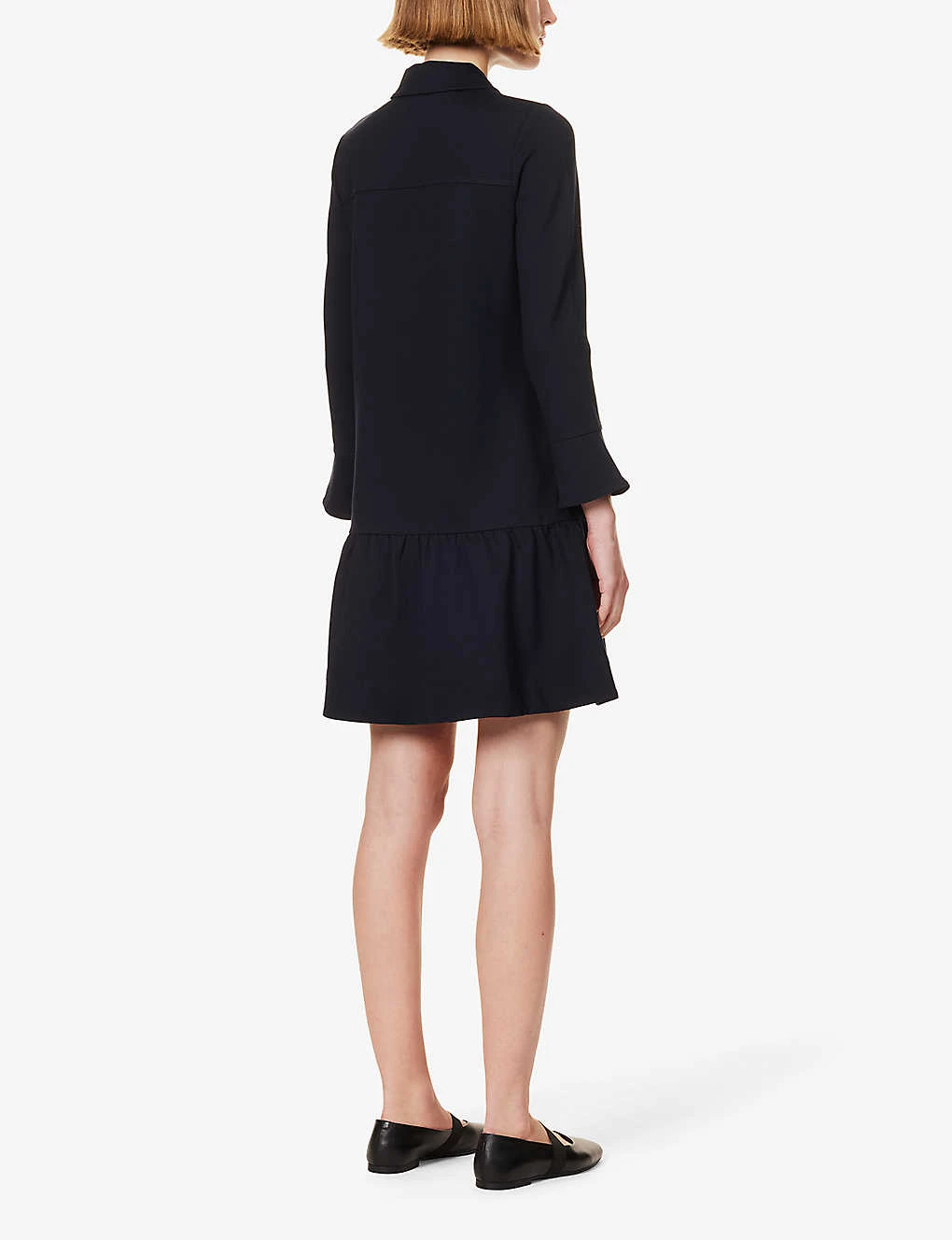 ME AND EM Flounce-sleeve Flared-hem Stretch-woven Mini Dress 4 ME AND EM Flounce-sleeve Flared-hem Stretch-woven Mini Dress - Image 4