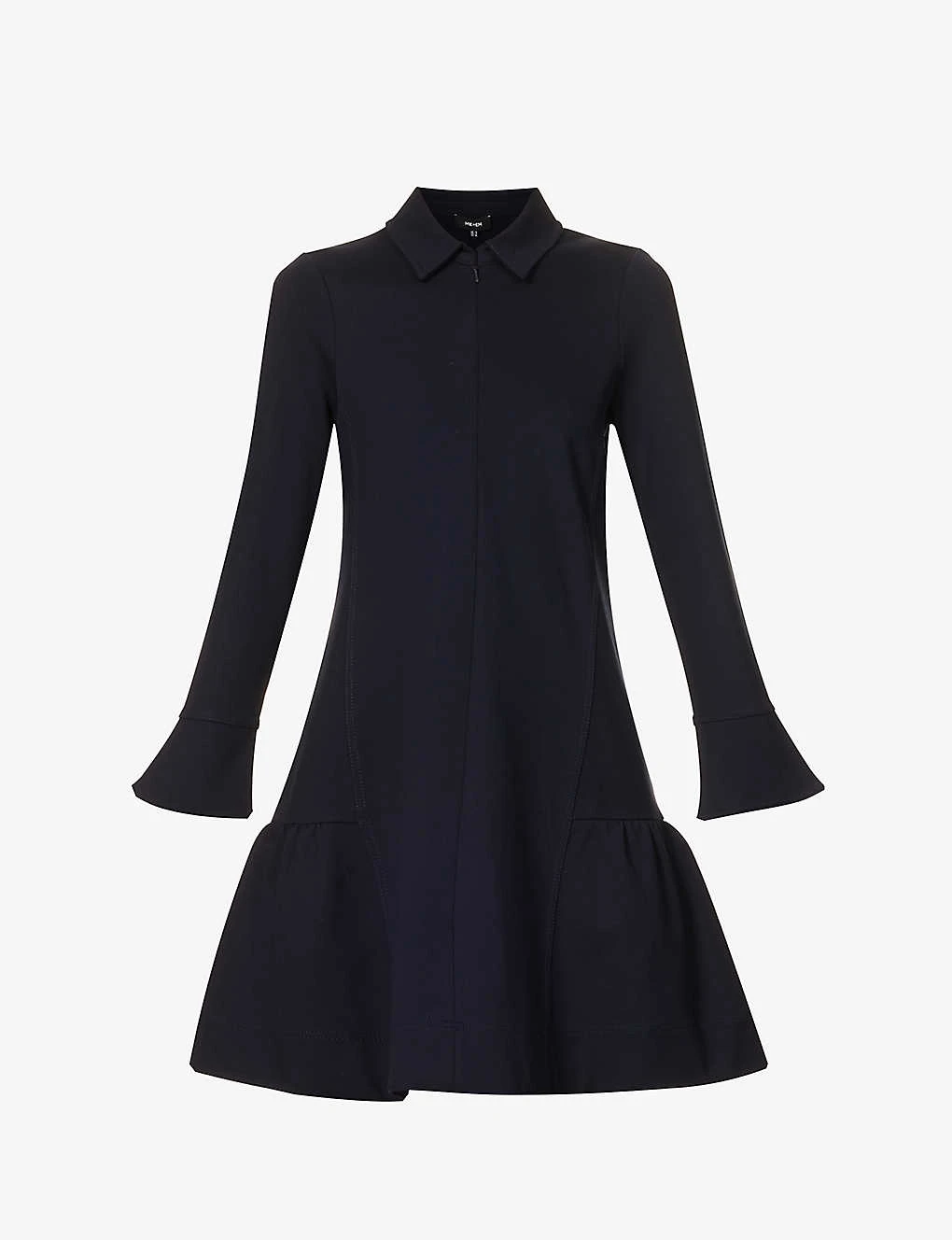 ME AND EM Flounce-sleeve Flared-hem Stretch-woven Mini Dress 1 ME AND EM Flounce-sleeve Flared-hem Stretch-woven Mini Dress