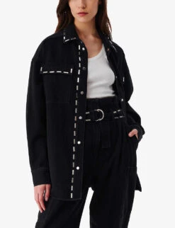 IRO Danil Contrast Top-stitch Denim Shirt -Whistles Shop R04196544 BLA01 ALT02