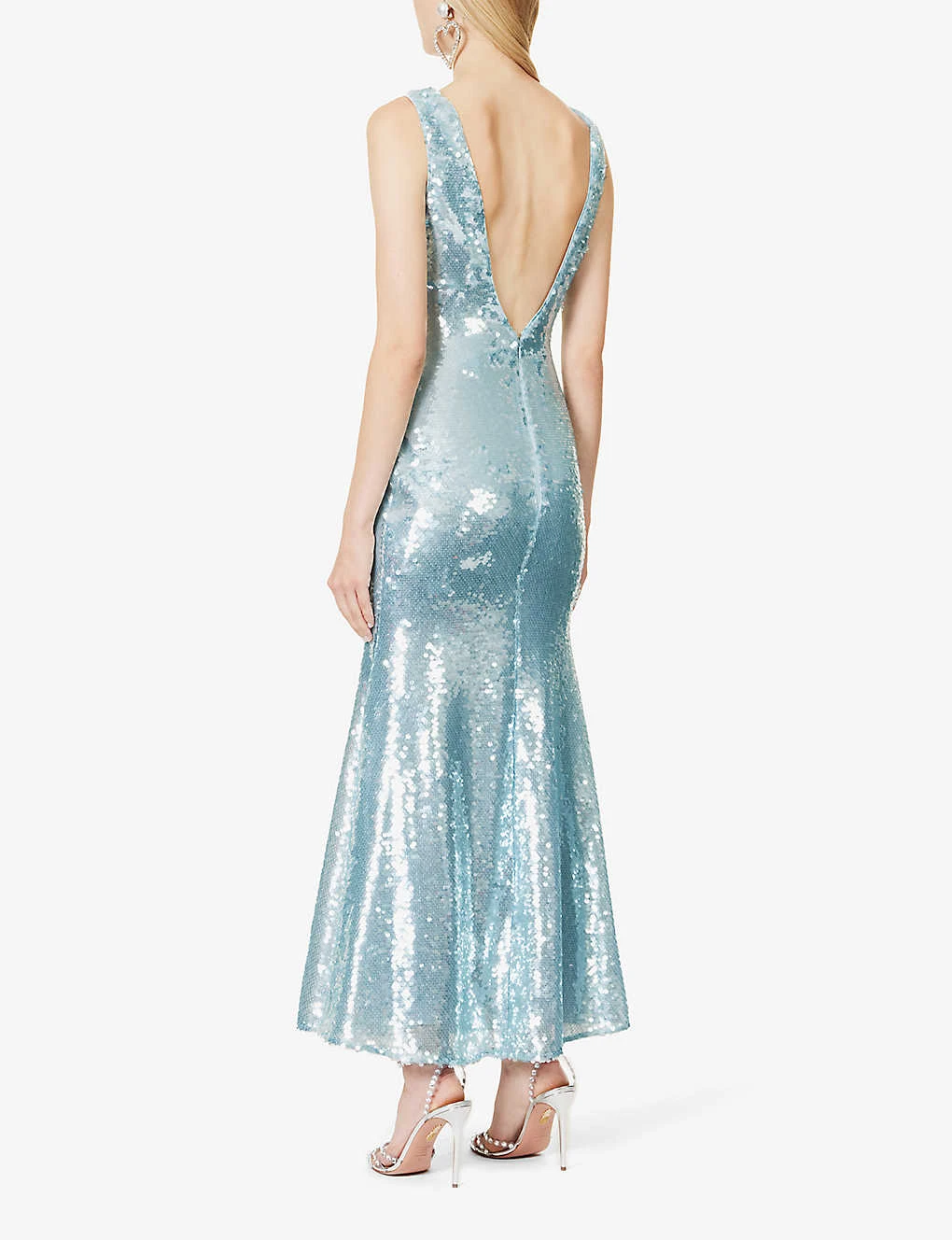 SELF PORTRAIT V-neck Sequin-embellished Woven Maxi Dress 4 SELF PORTRAIT V-neck Sequin-embellished Woven Maxi Dress - Image 4