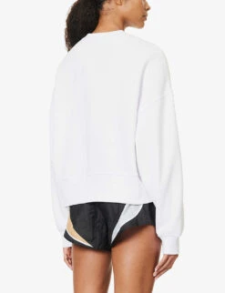 P.E NATION Base Down Logo-print Cotton-blend Sweatshirt -Whistles Shop R04199843 OPTICWHITE ALT03