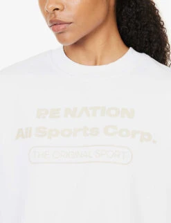 P.E NATION Base Down Logo-print Cotton-blend Sweatshirt -Whistles Shop R04199843 OPTICWHITE ALT04