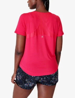 Sweaty Betty Breathe Easy Short-sleeved Stretch-recycled Polyester T-shirt -Whistles Shop R04201938 VENUSPINK ALT03
