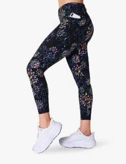 Sweaty Betty Power 7/8 High-rise Graphic-print Workout Leggings -Whistles Shop R04201955 BLACKFACETEDFLORAL ALT02