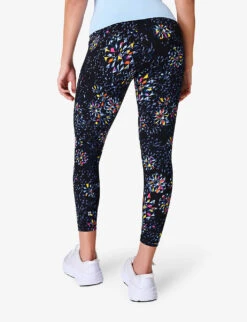 Sweaty Betty Power 7/8 High-rise Graphic-print Workout Leggings -Whistles Shop R04201955 BLACKFACETEDFLORAL ALT03