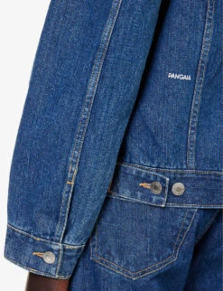 Brand-print Regular-fit Organic Cotton-blend Jacket 9 Brand-print Regular-fit Organic Cotton-blend Jacket -Whistles Shop R04202689 MIDINDIGOWASH ALT04