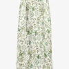 Floral-print High-neck Silk Midi Dress
