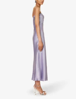 Joana Strapless Silk Midi Dress -Whistles Shop R04203303 AURA ALT02