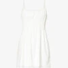 Kathleen Gathered Organic-cotton Blend Mini Dress