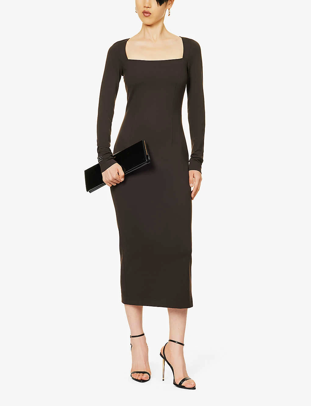 Dolce & Gabbana Square-neck Stretch-woven Midi Dress 2 Dolce & Gabbana Square-neck Stretch-woven Midi Dress - Image 2