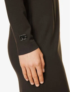 Dolce & Gabbana Square-neck Stretch-woven Midi Dress 9 Dolce & Gabbana Square-neck Stretch-woven Midi Dress -Whistles Shop R04203729 MARRONESCURO4 ALT04