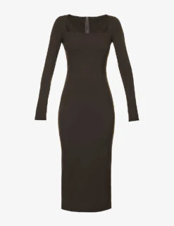 Dolce & Gabbana Square-neck Stretch-woven Midi Dress