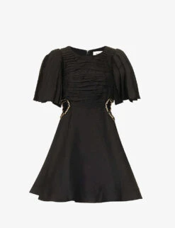 Monica Cut-out Linen-blend Mini Dress