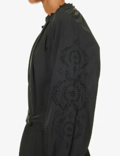 RAILS Saylor Broderie-trim Regular-fit Cotton-blend Mini Dress -Whistles Shop R04204739 BLACKEYELET ALT05