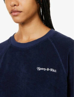 Tennis Club Brand-embroidered Cotton T-shirt -Whistles Shop R04205042 NAVY ALT04