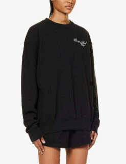 Country Club Brand-print Relaxed-fit Cotton-jersey Sweatshirt 7 Country Club Brand-print Relaxed-fit Cotton-jersey Sweatshirt -Whistles Shop R04205106 BLACKWHITE ALT02