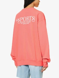 Bardot Crewneck Cotton-jersey Sweatshirt -Whistles Shop R04205121 STRAWBERRYWHITE ALT03