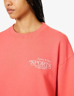 Bardot Crewneck Cotton-jersey Sweatshirt -Whistles Shop R04205121 STRAWBERRYWHITE ALT04
