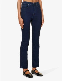 7 For All Mankind Easy Slim Belt-loop High-rise Straight-leg Stretch-denim Jeans -Whistles Shop R04209087 SOHOCLASSIC ALT02
