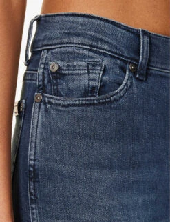 7 For All Mankind Slim Kick Belt-loop Mid-rise Straight-leg Stretch-denim Jeans -Whistles Shop R04209091 SLIMILLUSIONOVERCAST ALT04