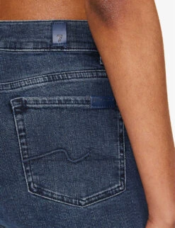 7 For All Mankind Slim Kick Belt-loop Mid-rise Straight-leg Stretch-denim Jeans -Whistles Shop R04209091 SLIMILLUSIONOVERCAST ALT05