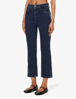 7 For All Mankind Logan Stovepipe Belt-loop High-rise Straight-leg Stretch-denim Jeans -Whistles Shop R04209093 ACTION ALT02