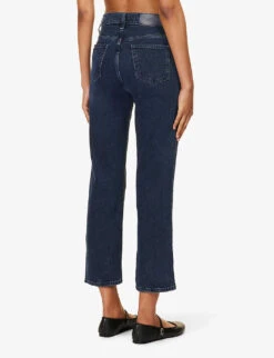 7 For All Mankind Logan Stovepipe Belt-loop High-rise Straight-leg Stretch-denim Jeans -Whistles Shop R04209093 ACTION ALT03