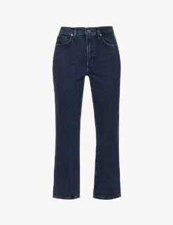 7 For All Mankind Logan Stovepipe Belt-loop High-rise Straight-leg Stretch-denim Jeans