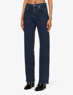 7 For All Mankind Tess Belt-loop High-rise Straight-leg Stretch-denim Jeans -Whistles Shop R04209094 ACTION ALT02
