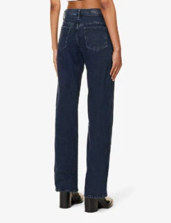 7 For All Mankind Tess Belt-loop High-rise Straight-leg Stretch-denim Jeans -Whistles Shop R04209094 ACTION ALT03