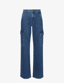 7 For All Mankind Tess Flap-pocket Mid-rise Straight-leg Stretch-denim Jeans